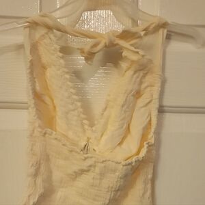 Cream Textured Sleeveless Top & Shorts